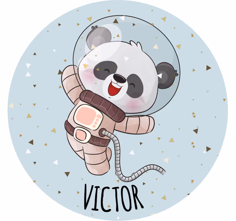 Sottobicchieri vintage panda astronauta allegro - TenStickers