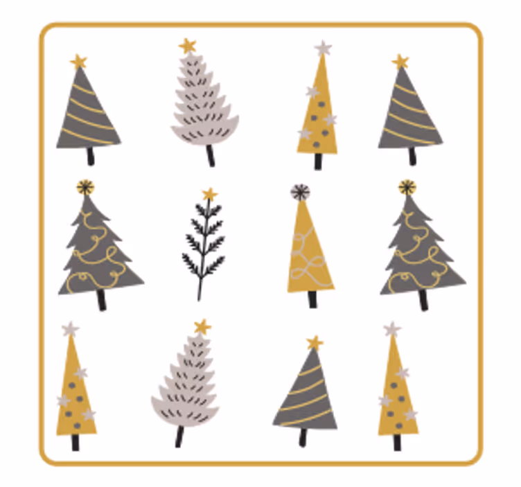 Sottobicchieri natalizi alberi di natale stilizzati - TenStickers