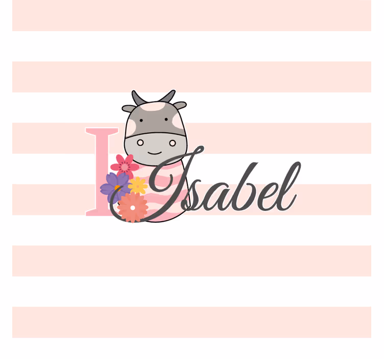 Sottobicchieri personalizzabile design floreale mucca - TenStickers