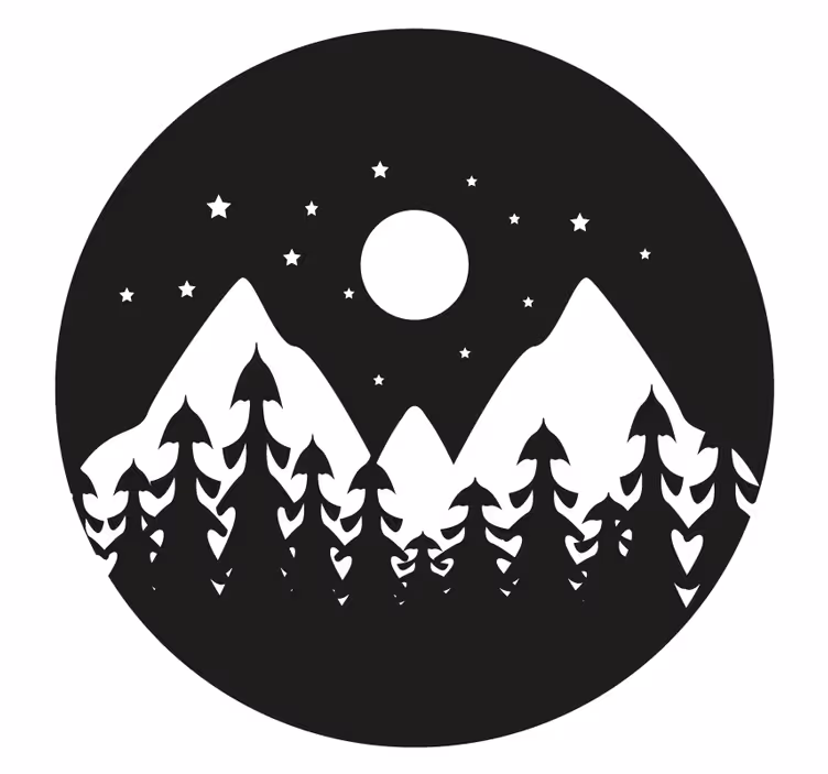 Sottobicchieri con motivi paesaggio notturno di montagna - TenStickers