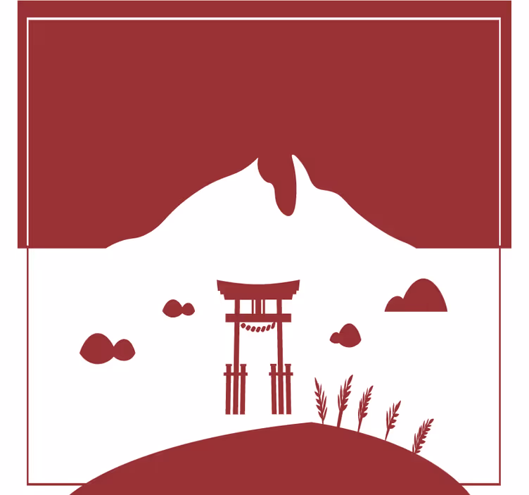 Sottobicchieri nerd porta torii di montagna - TenStickers