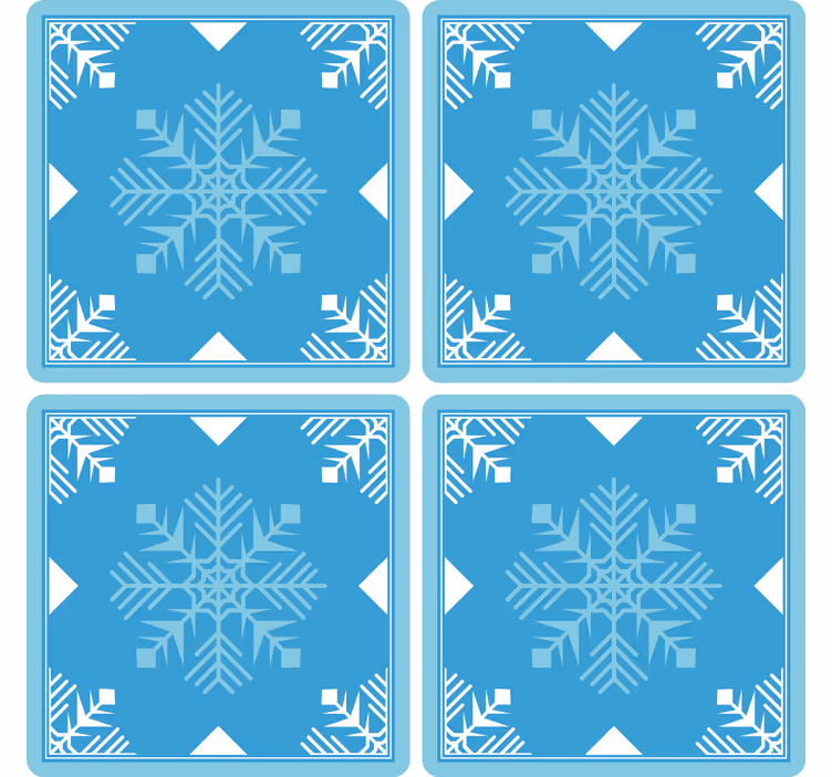Sottobicchiere  tema Natale I toni del blu dei fiocchi di neve - TenStickers