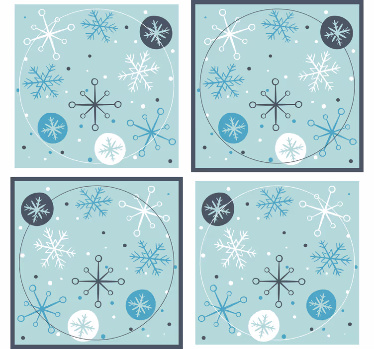 Sottobicchieri natalizi collezione motivi fiocchi di neve - TenStickers
