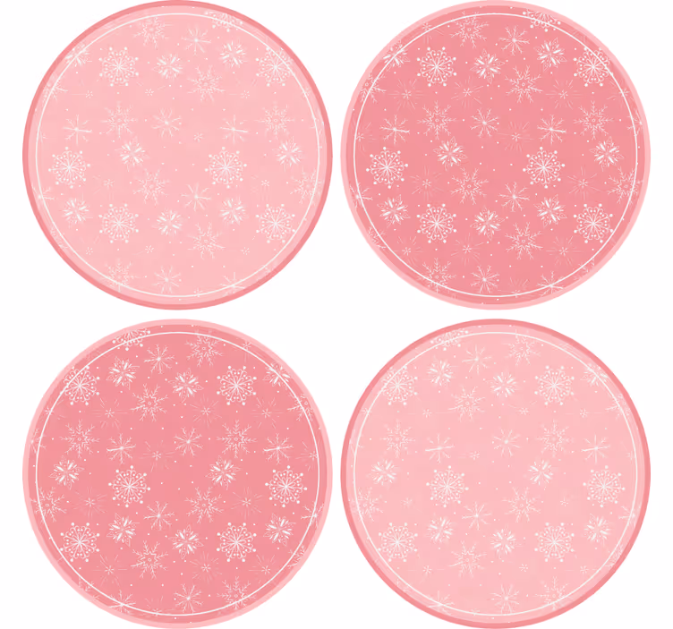 Sottobicchieri natalizi set motivo fiocco di neve - TenStickers