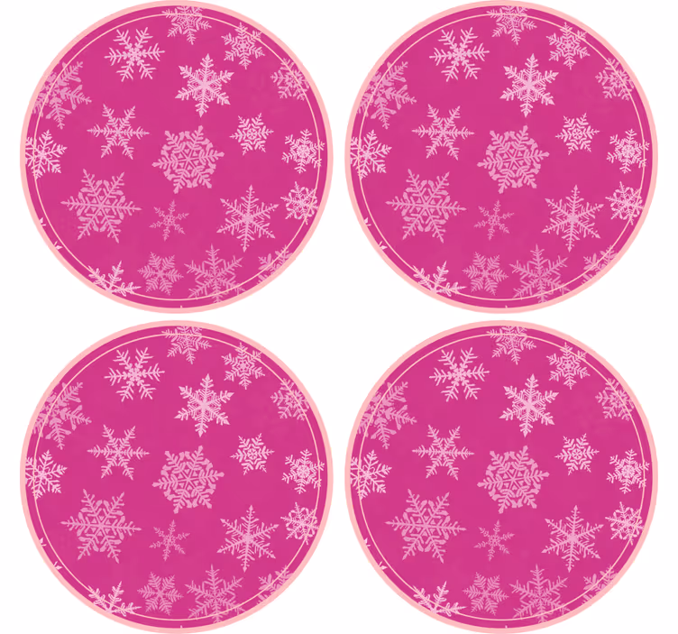 Sottobicchieri natalizi vassoio circolare a fiocchi di neve - TenStickers