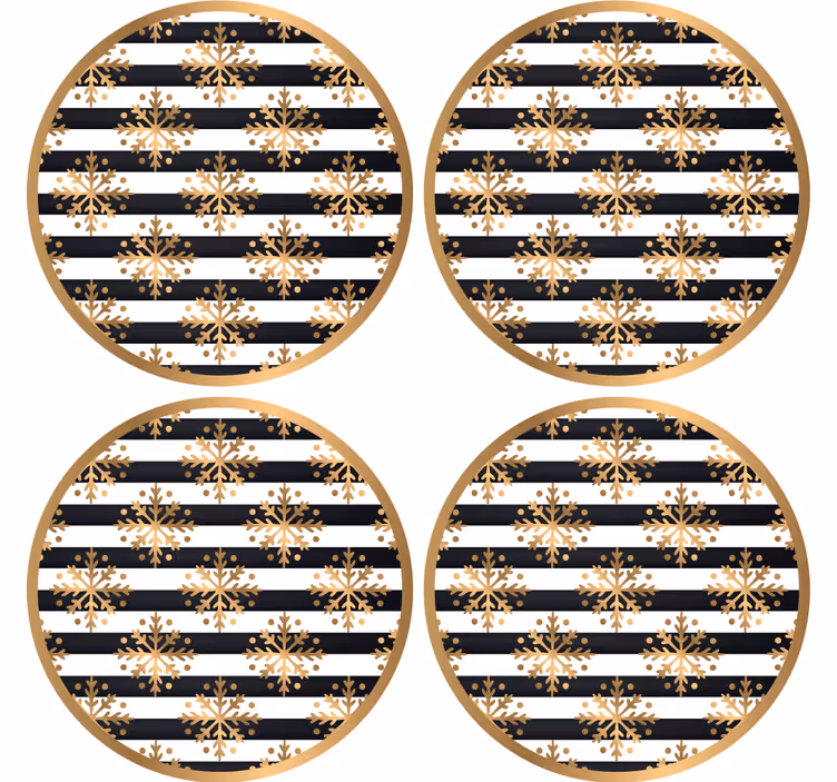 Sottobicchieri natalizi a motivo fiocco striato - TenStickers