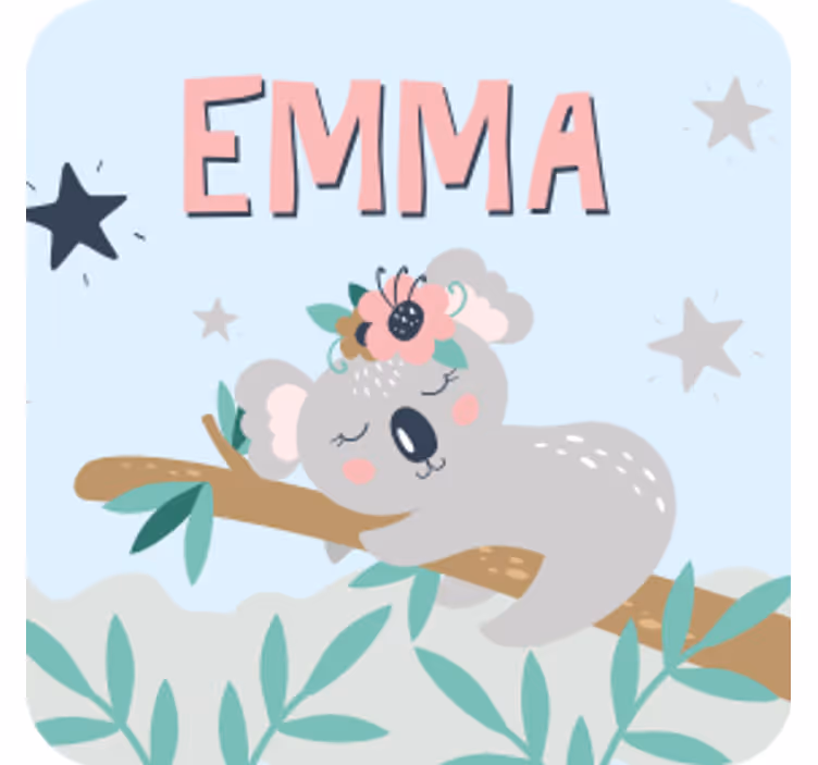 Sottobicchieri personalizzabile illustrazione koala carina - TenStickers
