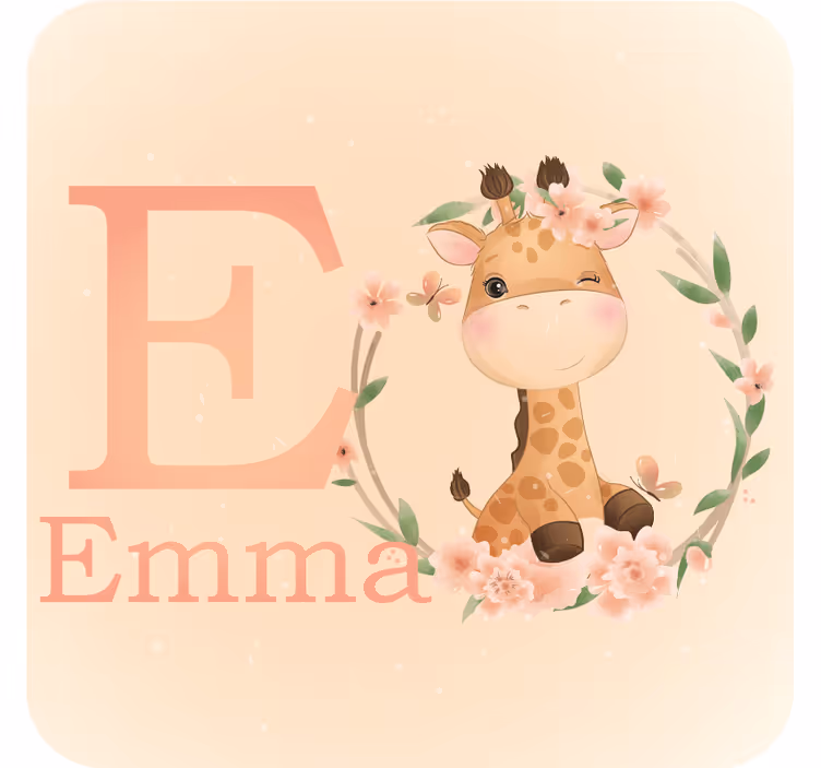 Sottobicchieri personalizzabile personaggio giraffa carina - TenStickers