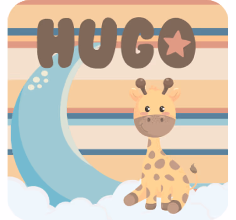 Sottobicchieri personalizzabile personaggio giraffa morbida - TenStickers