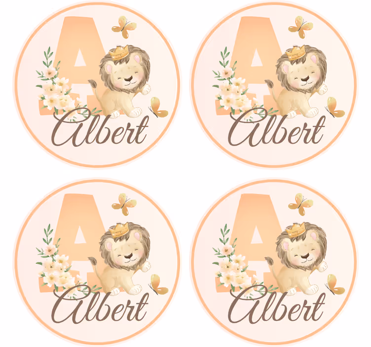 Sottobicchieri personalizzabile design leone fantasioso - TenStickers