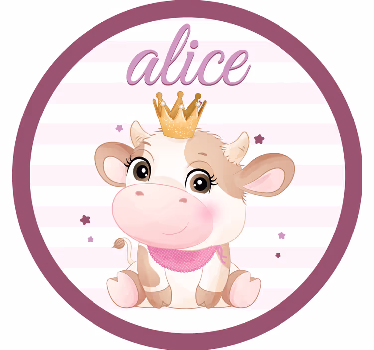 Sottobicchieri personalizzabile personaggio mucca adorabile - TenStickers