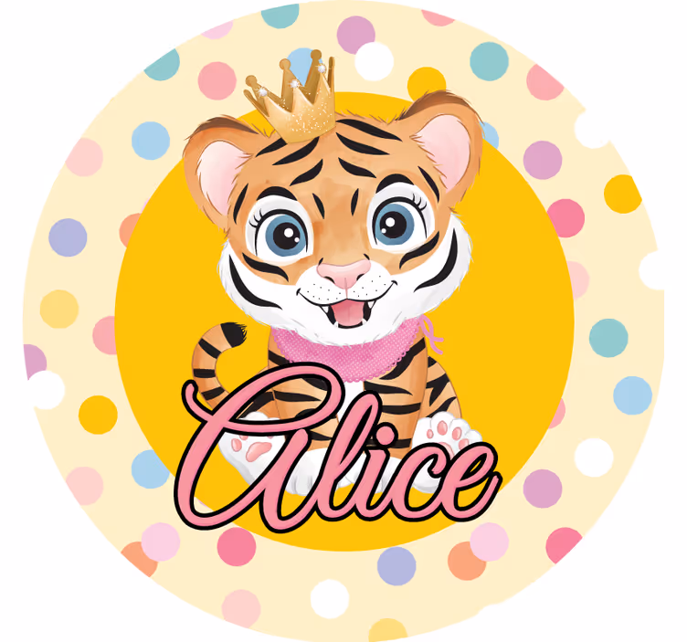 Sottobicchieri personalizzabile personaggio tigre coronata - TenStickers