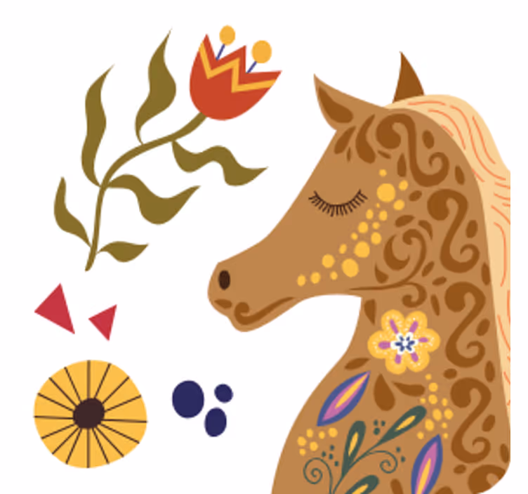 Sottobicchieri nerd profilo di cavallo stilizzato - TenStickers