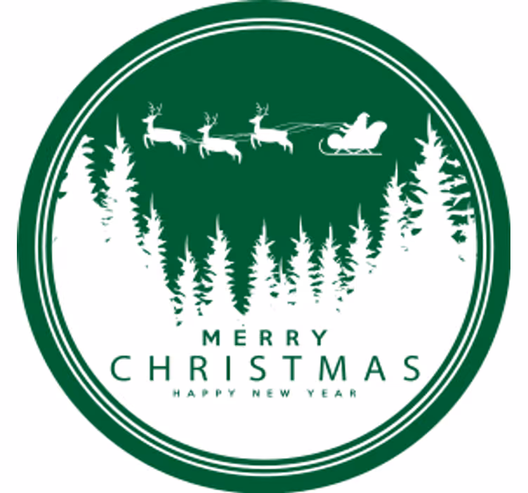Sottobicchieri natalizi scena festiva di babbo natale - TenStickers