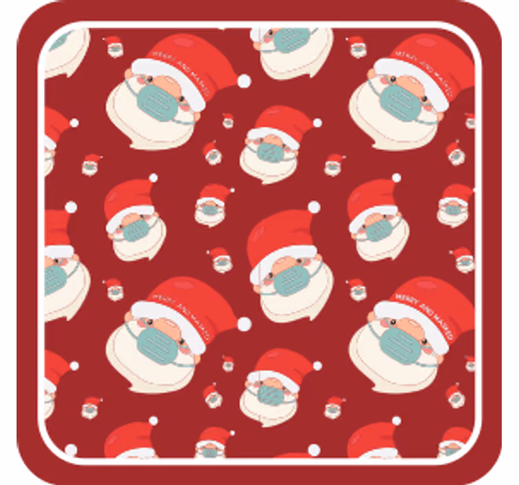 Sottobicchieri natalizi figure di babbo natale - TenStickers