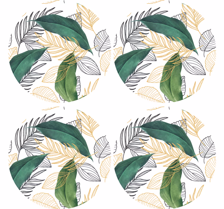 Sottobicchieri moderno motivo verde lussureggiante - TenStickers