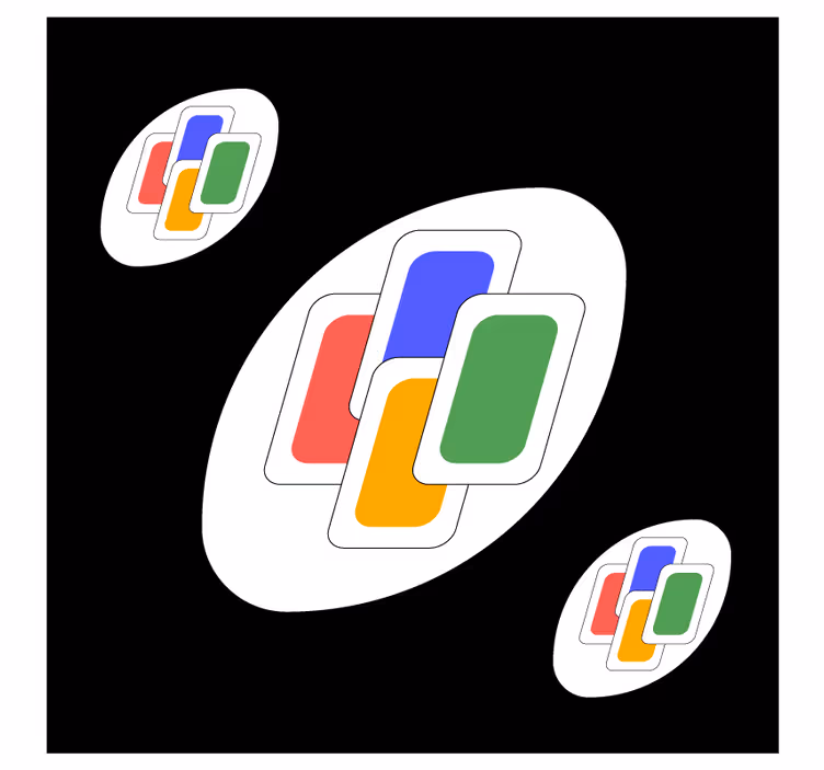 Sottobicchieri nerd forme sovrapposte colorate - TenStickers