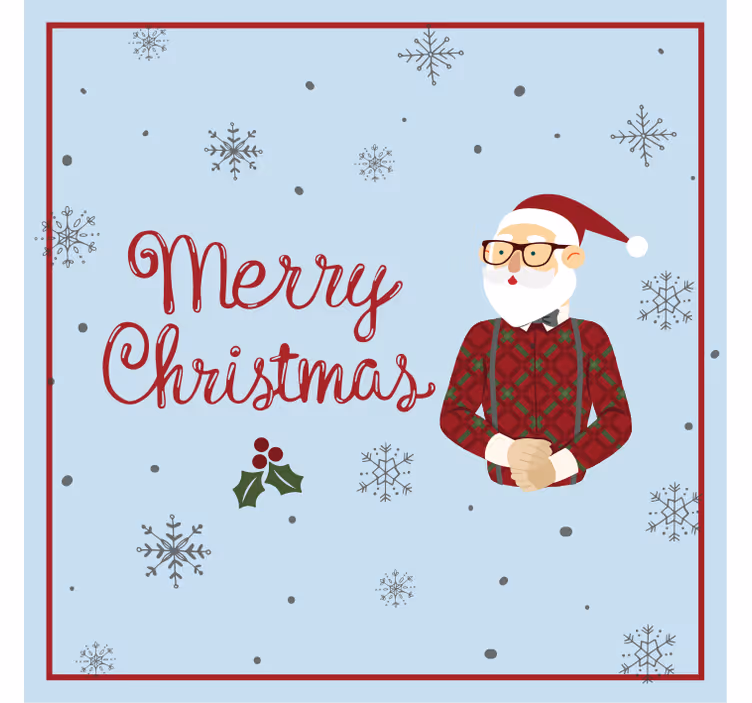 Sottobicchieri natalizi babbo natale con fiocchi di neve - TenStickers