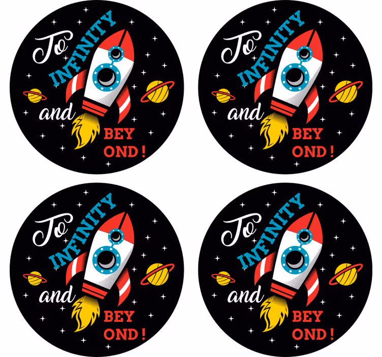 Sottobicchieri nerd tema lancio razzi spaziale - TenStickers