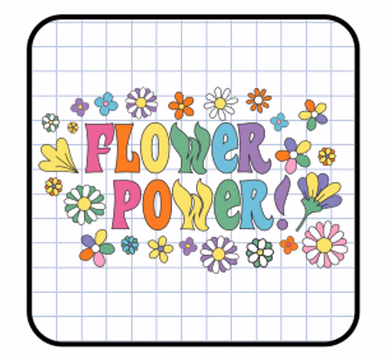 Sottobicchieri nerd tipografia floreale colorata - TenStickers