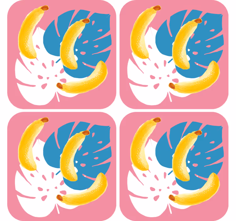 Sottobicchieri nerd composizione di banane vivaci - TenStickers