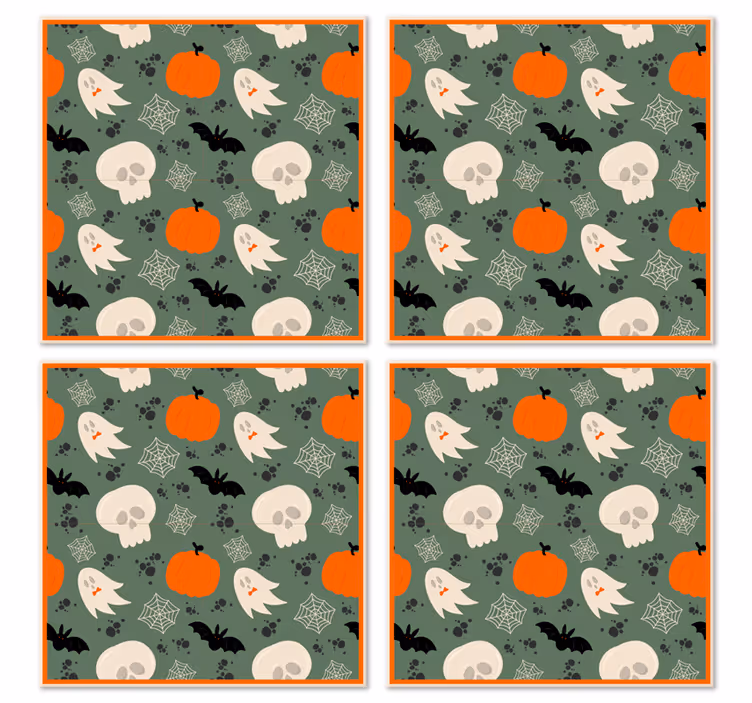 Zucche, fantasmi e ragni sottobicchiere di halloween - TenStickers