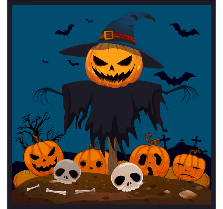 Sottobicchieri halloween scena di zucchero e spaventapasseri - TenStickers