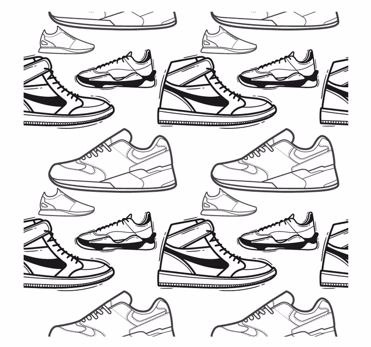 Sottobicchieri moderno motivi silhouette sneaker - TenStickers