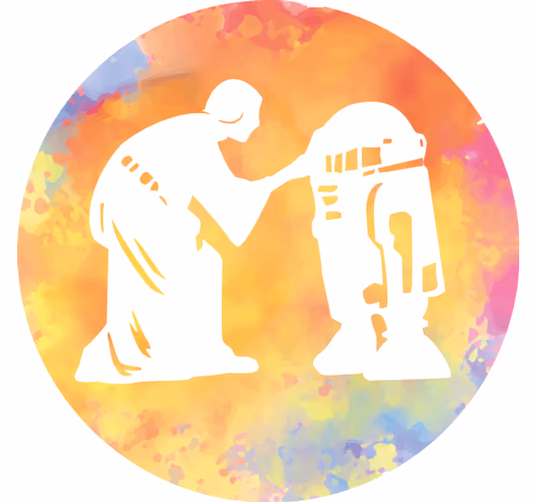 Sottobicchieri nerd silhouette di interazione dei personaggi - TenStickers