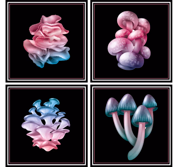Sottobicchieri moderno forme floreali morbide - TenStickers