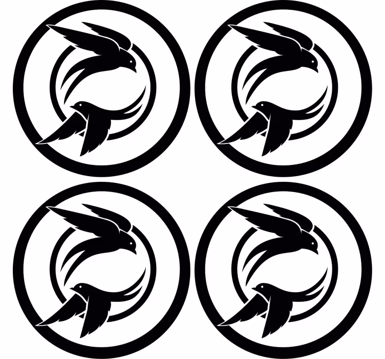 Sottobicchieri nerd emblema di uccelli stilizzati - TenStickers
