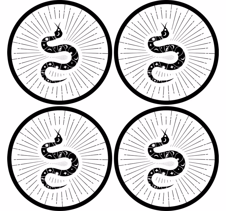 Sottobicchieri nerd motivo astratto di serpente - TenStickers