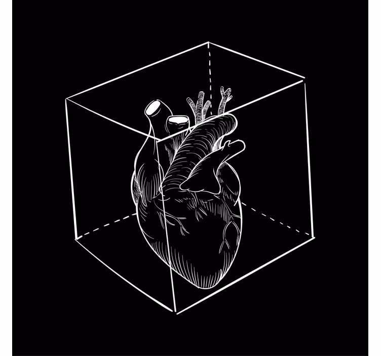Sottobicchieri nerd cuore in cubo 3d - TenStickers