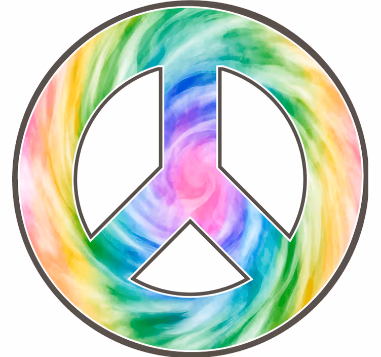 Sottobicchieri nerd simbolo della pace colorato - TenStickers