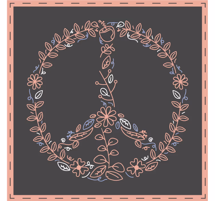Sottobicchieri nerd emblema di pace floreale - TenStickers