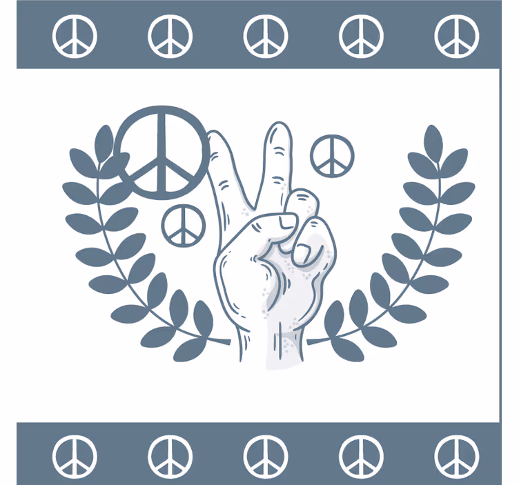 Sottobicchieri con frase simbolo della pace e vittoria - TenStickers