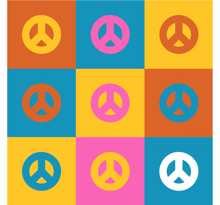 Sottobicchieri nerd simboli di pace colorati - TenStickers