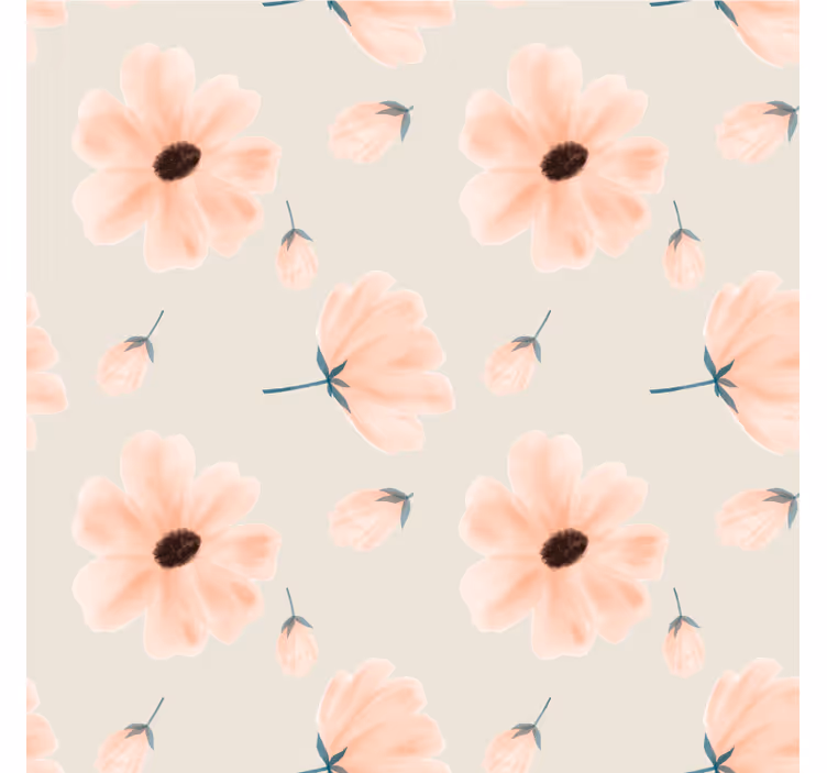 Sottobicchieri con motivi a fiori con petali morbidi - TenStickers