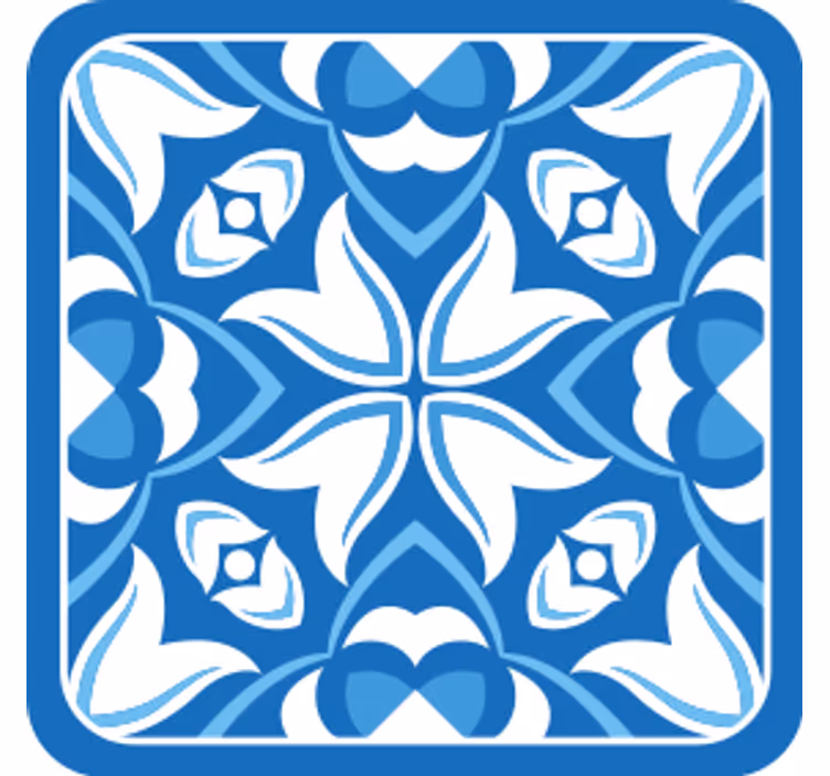 Sottobicchieri con motivi floreali blu - TenStickers