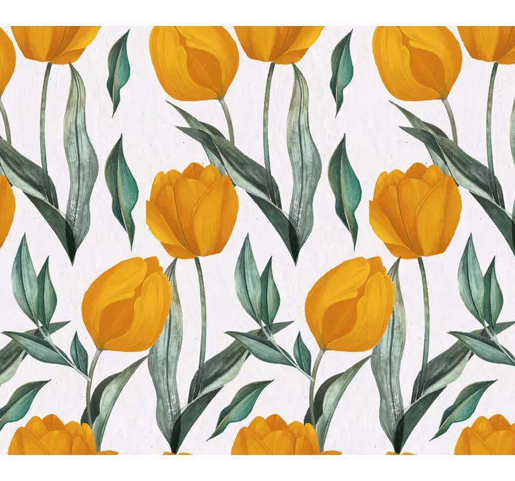 Sottobicchieri con motivi elementi a motivi tulipano giallo - TenStickers