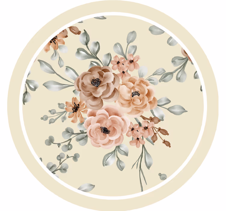 Sottobicchieri vintage motivo floreale elegante - TenStickers