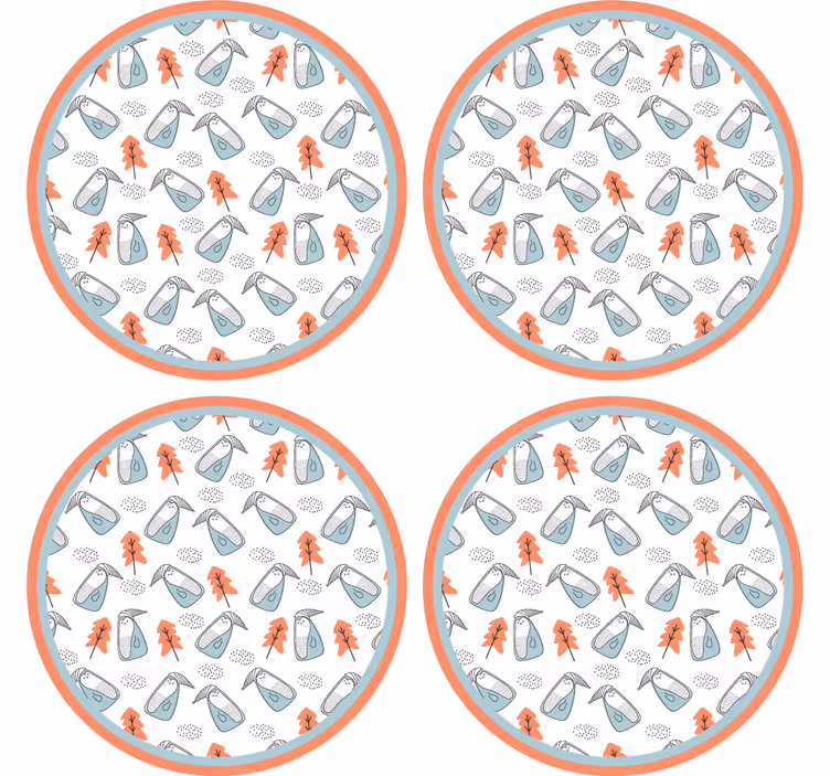 Sottobicchieri nerd con motivo foglia originale - TenStickers