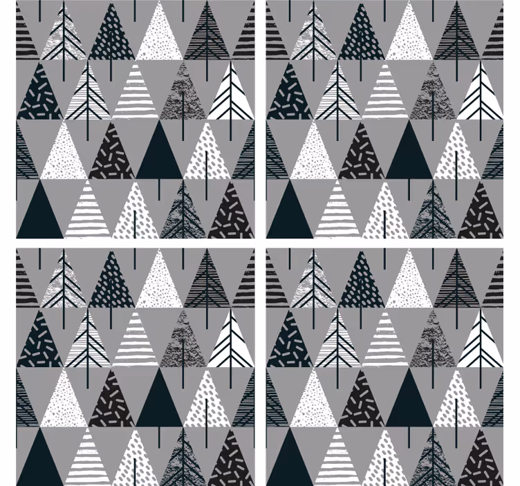 Sottobicchieri con motivi albero geometrico - TenStickers