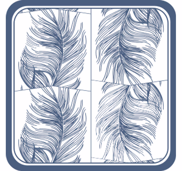 Sottobicchieri con motivi motivo piuma elegante - TenStickers