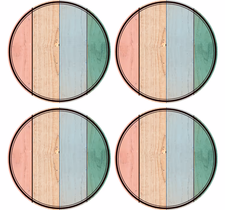 Sottobicchieri con motivi assi di legno colorate - TenStickers