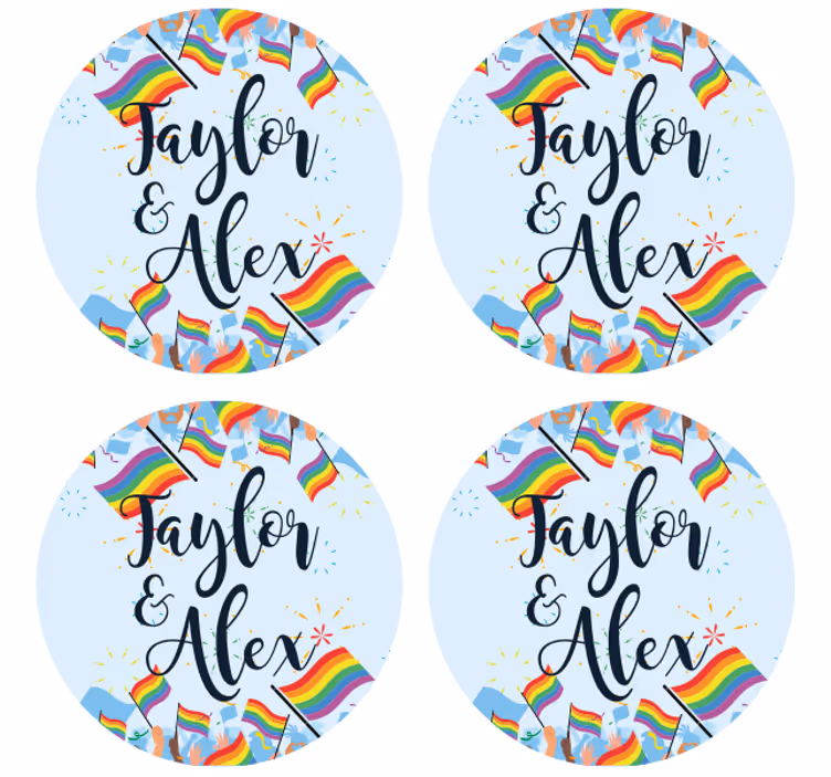 Sottobicchieri birra festa delle bandiere arcobaleno - TenStickers
