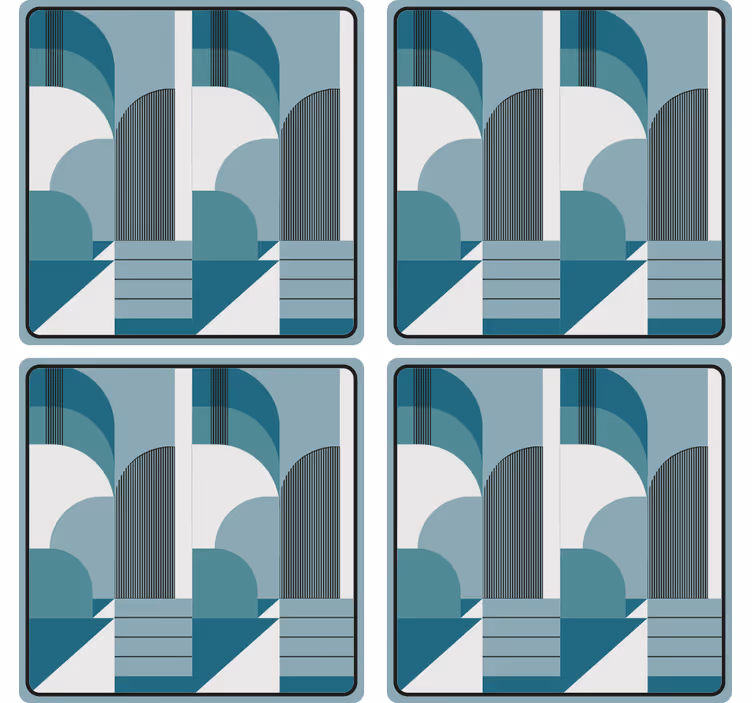 Sottobicchieri moderno motivi ad arco geometrici - TenStickers