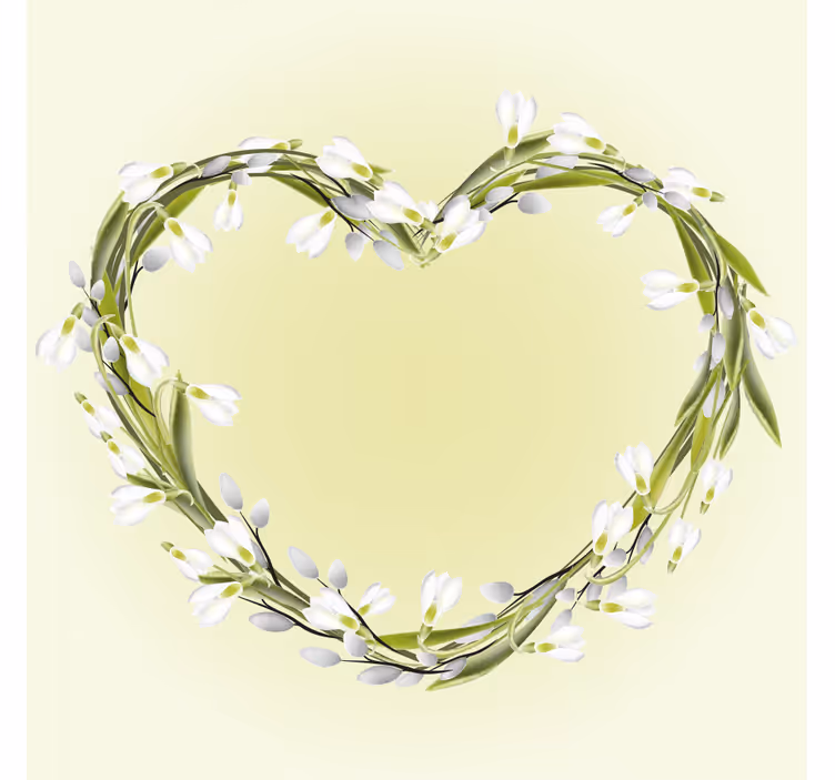 Sottobicchieri personalizzabile elemento floreale a cuore - TenStickers