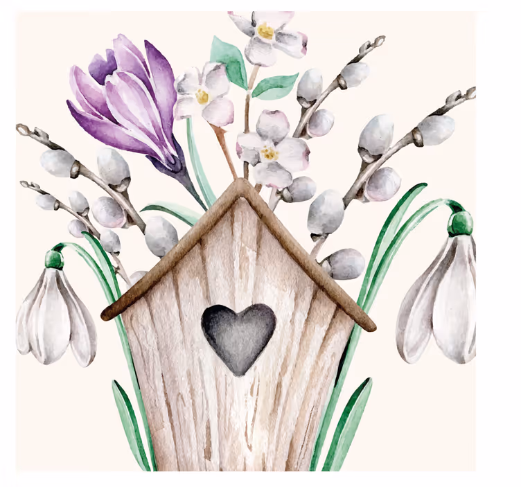 Sottobicchieri matrimonio confezione di fiori in legno - TenStickers