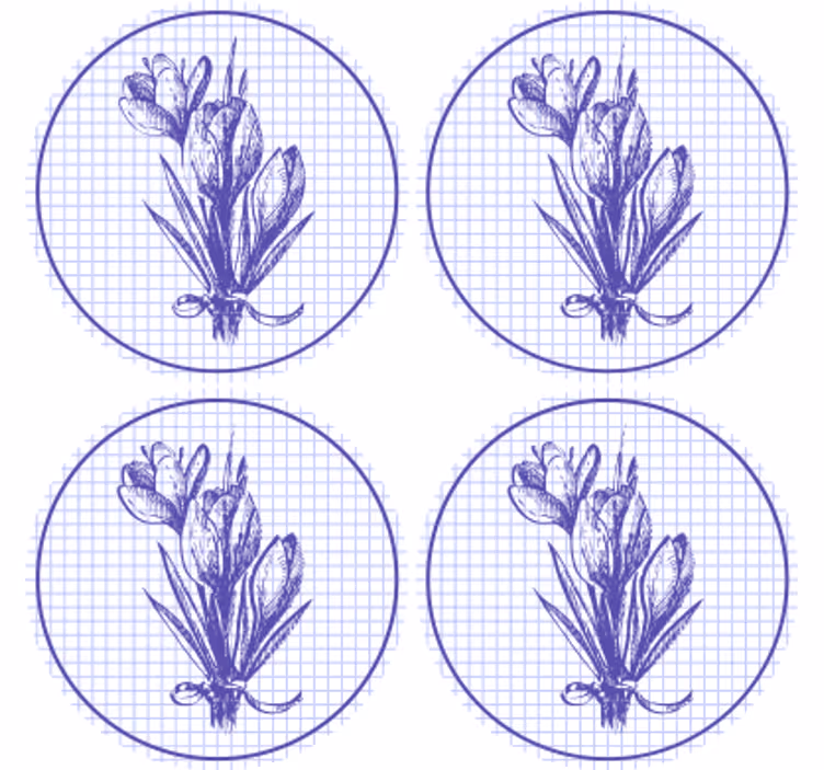 Sottobicchieri con motivi illustrazione botanica elegante - TenStickers
